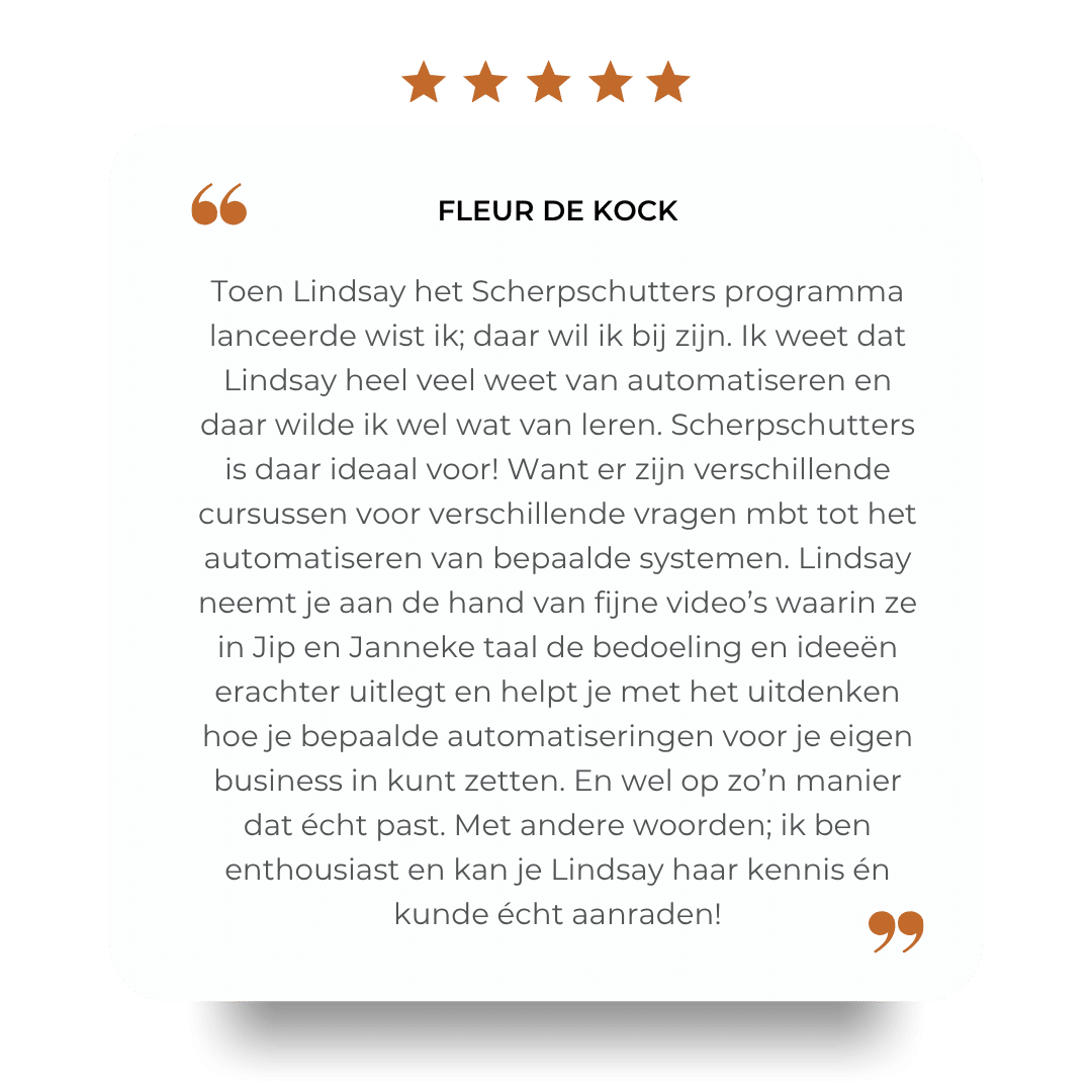 Review scherpschutters SCHERP! Fleur